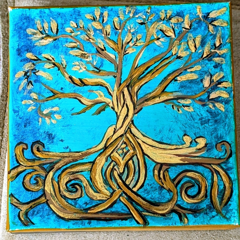 Tree Of Life-Painted Gift Box-Miniature Collectible Art